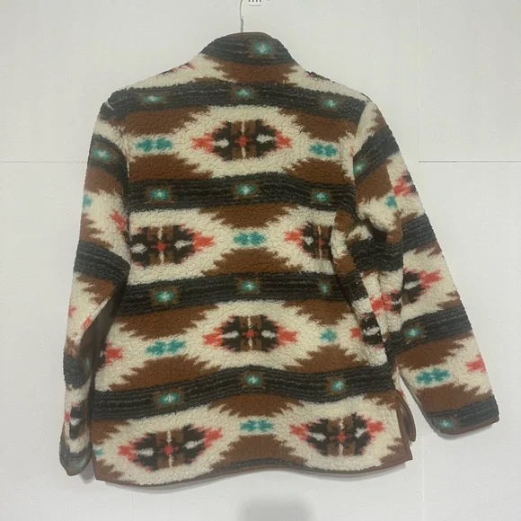 Wrangler Retro Southwestern Quarter Zip Sherpa Pullover - Picture 7 of 12